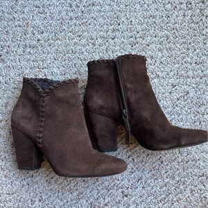 Brown suede ankle boots